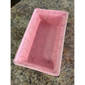 Hull Pink Black Swirl Mid Century Ceramic Loaf Pan